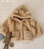 [73-120cm] もこもこ フード付き アウター - Image 6