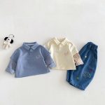 [73-120cm]カジュアル レイヤード POLOネック トレーナー - Image 4