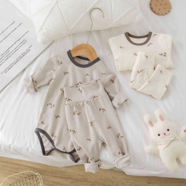 [66-90cm]おしゃれ ロンパース+ボトムス セット ルームウェア