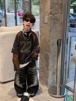 [90-160cm]レイヤード 数字柄 クール 長袖 Tシャツ - Image 7