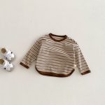 [73-120cm] ボーダー柄 長袖 トップス - Image 2