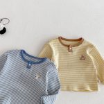 [73-110cm] ボーダー柄 通気性抜群 長袖 Tシャツ - Image 3