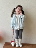 [73-120cm] チェリー柄 フード付き ジップパーカー - Image 4