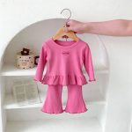 [73-120cm]おしゃれ 可愛い 女の子 トップス+パンツ セットアップ - Image 2