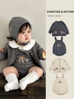 [66-100cm]刺繍 可愛い ニット ロンパース/カーディガン - Image 3