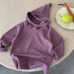 [73-120cm] ボーダー柄 フード付き トップス - Image 5