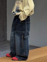 [100-160cm] トレンド 動きやすい デニム パンツ - Image 7