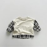 [80-130cm]デザイン満点 切り替え 長袖 Tシャツ - Image 6