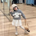 [73-120cm]可愛い 犬柄 女の子 セーター/スカート - Image 2