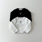 [73-120cm]シンプル 着やすい 心柄 女の子 トップス - Image 3