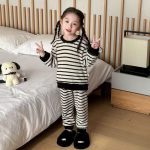 [80-160cm]ボーダー柄 ふんわりやさしい ルームウェア - Image 3