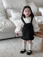 [73-100cm]トップス&デニムサロペットスカート 女の子 韓国風  ふんわり - Image 5