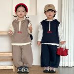 [80-150cm]三点セット ベスト+ロングT+パンツ キッズ カジュアル - Image 3