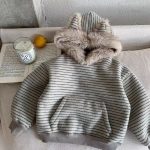 [80-140cm]もこもこ 可愛い フード付き パーカー