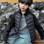 [100-160cm]防寒 シンプル スタンドネック 中綿ジャケット