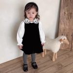 [73-120cm]おしゃれ ガーリー 女の子 シャツ/ジャンパースカート - Image 3