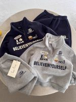 [73-120cm]クール 動きやすさ抜群 裏起毛 トレーナー+パンツ セットアップ - Image 4