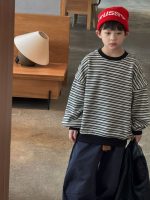 [100-150cm] ボーダー柄 裏起毛 トレーナー - Image 6