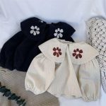 [73-100cm]かわいい フリル襟 パフスリーブ 長袖シャツ - Image 5