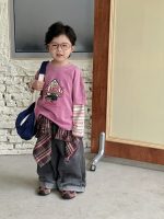 [90-150cm]レイヤード プリント 長袖 Tシャツ - Image 2