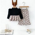 [73-120cm]おしゃれ リボン付き トップス+パンツ セットアップ - Image 7