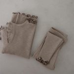 [80-130cm]おしゃれ 無地 快適 トップス+ボトムス ルームウェア - Image 8