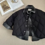 [90-140cm] レイヤード あったか POLOネック アウター - Image 2