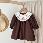 [73-120cm]長袖 ワンピース おしゃれ 刺繍 レトロ - Image 3