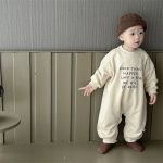 [66-90cm]英字入り 長袖 オールインワン - Image 9