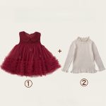 [80-140cm] 立体ハートチュールワンピース&ニットセーター - Image 12