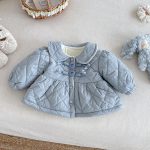 [73-100cm] リボン 裏起毛 キャミロンパース アウター - Image 11