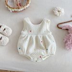 [66-90cm] カラフル ハート 裏起毛 ロンパース レース リブ インナー - Image 12