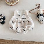 [66-90cm] ボア リボン 刺繍 ロンパース - Image 12