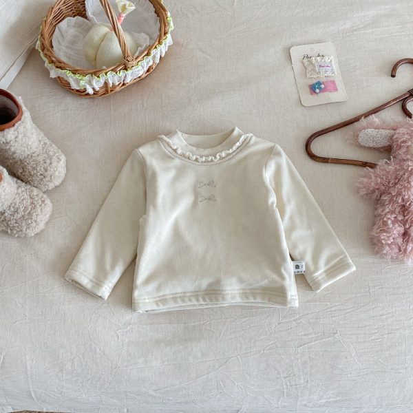 [73-100cm] フリル襟 裏起毛 インナー