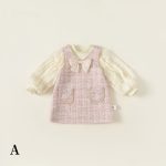 [80-140cm]シャネル風 ジャンパースカート&パフスリーブブラウス - Image 4