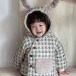 [73-110cm] チェック フード付き ジャケット - Image 4