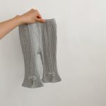 [66-100cm]リボンバーサタイルリブ フレアパンツ - Image 2