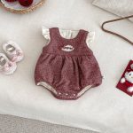 [66-90cm] ハート 刺繍 あったか ロンパース - Image 9