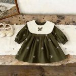 [73-120cm]ワンピース ベビー 女の子 おしゃれ リボン付き - Image 4