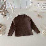 [66-100cm]ベーシック 無地 あったか ニット セーター - Image 2