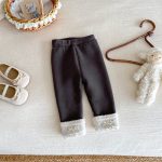 [73-100cm] ロールヘム 裏起毛 レギンス - Image 4