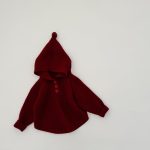 [73-110cm] フード付き ニット プルオーバー - Image 3