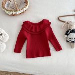 [66-100cm]ダブル フリル襟 ニット セーター - Image 9