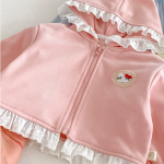 [73-120cm]ガーリー 着やすい ジップパーカー+パンツ セットアップ - Image 3