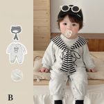 [66-100cm]英字&子犬柄 ケープ付き カバーオール - Image 10