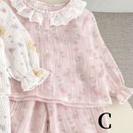 [66-120cm]二重ガーゼ フリル襟 セットアップ ルームウェア - Image 11