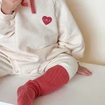 [66-90cm] ハート刺しゅう ロンパース - Image 9