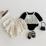 [66-90cm] レースワンピース風 ロンパース - Image 4