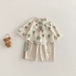 [73-110cm]カジュアルパンツ ツリー柄 ボトムス - Image 4