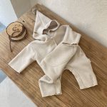 [73-90cm] 帽子付け フリース 長袖 オールインワン - Image 2